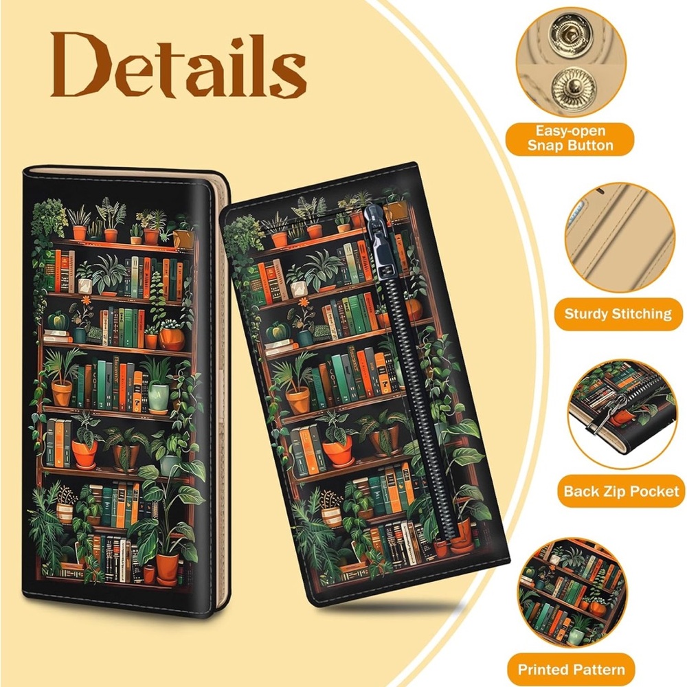 Botanical Bookshelf Wallet - Picture 4 of 6